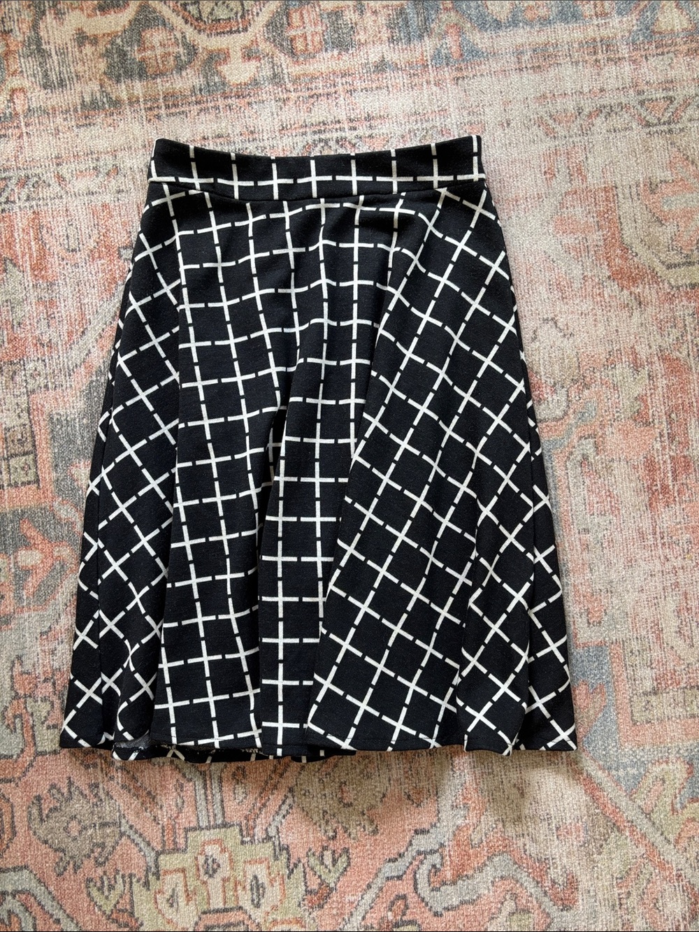 ASOS black and white mid length skirt